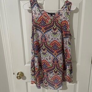 Colorful Sleeveless Patterned Top xl